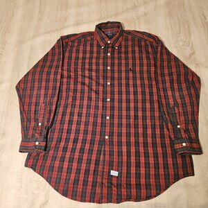 Ralph Lauren Men's Shirt Yarmouth Cotton Red Plaid Size 16 1/2 - 34 - L